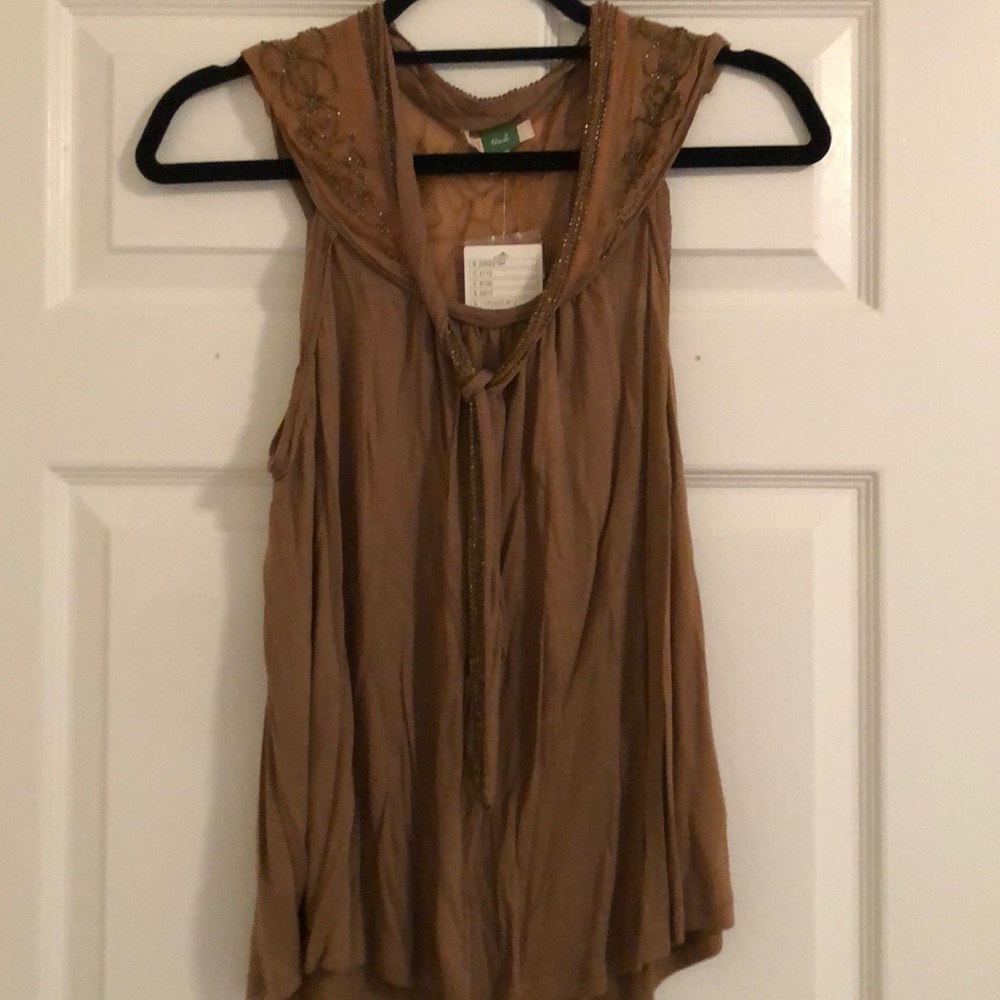 Anthropologie Sleeveless Top with Beading. NWT!